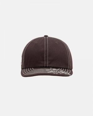 Brown Stüssy Low Pro Basic Stitch Strapback Caps | USA BHLPXO175