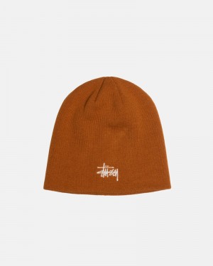 Brown Stüssy Skullcap Basic Beanie | USA JTEAGH854