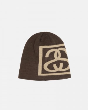 Brown Stüssy Skullcap SS Link Beanie | USA UZMYRV786