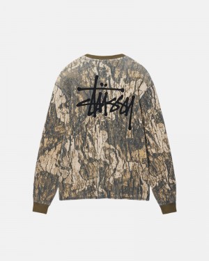 Camo Stüssy Basic Stock LS Thermal Sweater | USA HMOUAZ047