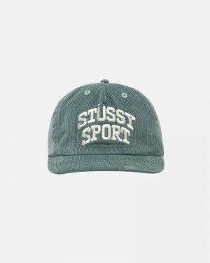 Dark Turquoise Stüssy Mid-Depth Sport Arch Strapback Caps | USA HMDNZG754