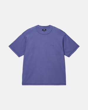 Deep Blue Stüssy Lazy T-Shirts | USA UIZPRF569