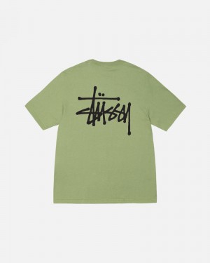 Green Stüssy Basic T-Shirts | USA TCRJOV793