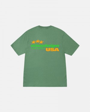 Green Stüssy Designs Usa T-Shirts | USA SEJDGI756