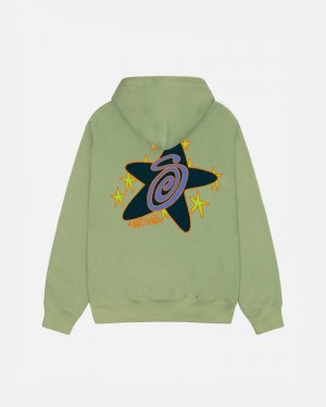 Green Stüssy Galaxy Hoodie | USA TWFAEB124