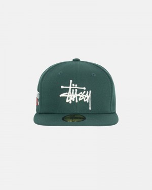 Green Stüssy New Era 59Fifty Authentic Caps | USA BYLWPZ218