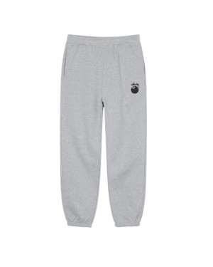 Grey Stüssy 8 Ball Logo Sweatpants | USA JGZXCW907