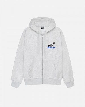 Grey Stüssy Apocalypse Zip Hoodie | USA FEPJTV369