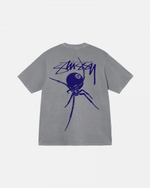 Grey Stüssy Arachnid Pigment Dyed T-Shirts | USA OPJCEU324