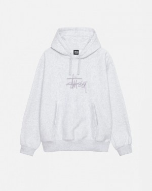 Grey Stüssy Basic Applique Hoodie | USA NRUCOX143