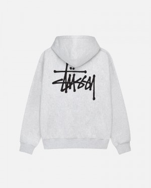 Grey Stüssy Basic Hoodie | USA MESZJP793