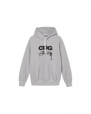 Grey Stüssy CDG X Hoodie | USA HJKEVR806