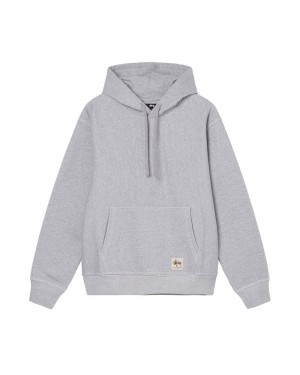 Grey Stüssy Contrast Stitch Label Hoodie | USA LNJTPR289