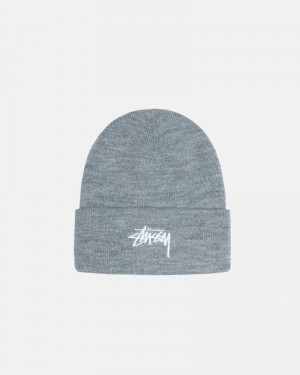 Grey Stüssy Cuff Stock Beanie | USA JMLXSY642