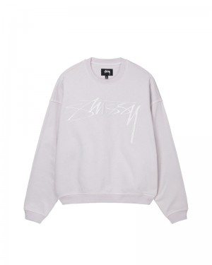 Grey Stüssy Relaxed Smoothstock Crew Sweatshirt | USA YGZCHO145