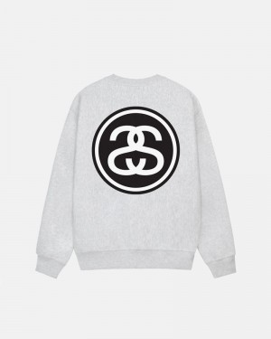 Grey Stüssy SS-Link Crew Sweatshirt | USA SZAUYB348