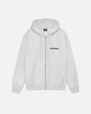 Grey Stüssy SS-Link Zip Hoodie | USA HCBGOQ873