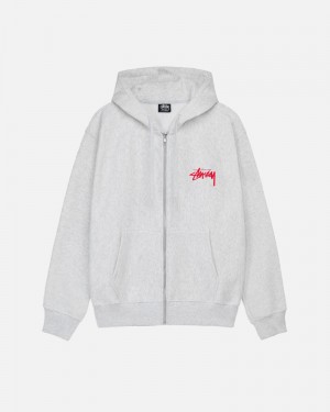 Grey Stüssy Skate Tough Zip Hoodie | USA FDCLVP958