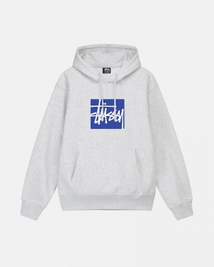 Grey Stüssy Stock Box Hoodie | USA RKGFSD064