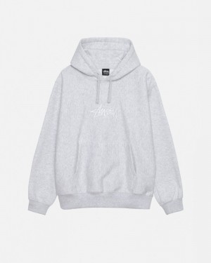 Grey Stüssy Stock Logo Applique Hoodie | USA KRZENY802