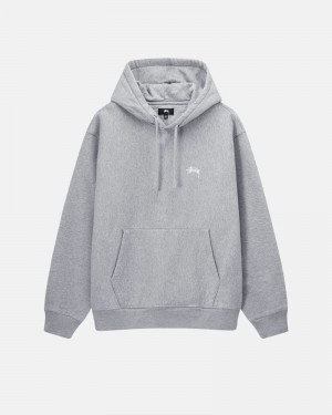 Grey Stüssy Stock Logo Hoodie | USA XFCMKU419