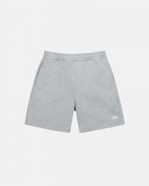 Grey Stüssy Stock Logo Sweat Shorts | USA KSXOUL390