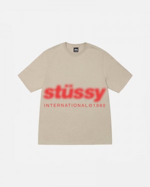 Khaki Stüssy Blur T-Shirts | USA BMCTPN183