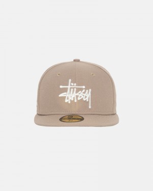 Khaki Stüssy New Era 59Fifty Authentic Caps | USA CHJVQF428