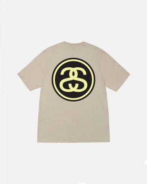 Khaki Stüssy SS-Link T-Shirts | USA XWZBED397