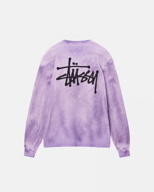 Lavender Stüssy Basic Stock LS Thermal Sweater | USA UVZEFH628