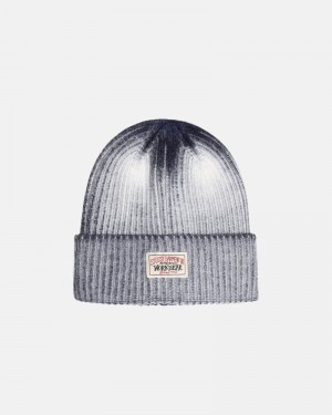 Navy Stüssy Cuff Workgear Spray Beanie | USA RNGMBW703