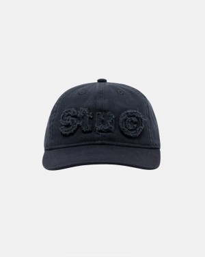 Navy Stüssy Low Pro Copyright Applique Strapback Caps | USA AXQUTW241