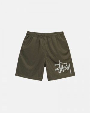 Olive Stüssy Mesh Short Big Basic Shorts | USA GPLYRU742