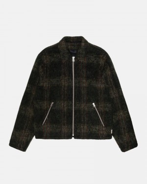 Olive Stüssy Mohair Club Jacket | USA IPWZOC358