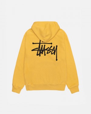 Orange Stüssy Basic Pigment Dyed Hoodie | USA MZSUCK960