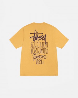 Orange Stüssy Built Tough Pigment Dyed T-Shirts | USA LAOFPU354