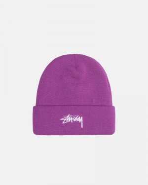 Purple Stüssy Cuff Stock Beanie | USA GFMVCT257