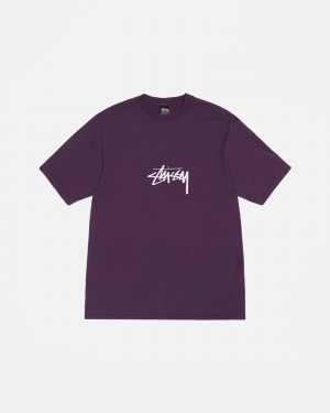 Purple Stüssy Small Stock Pigment Dyed T-Shirts | USA XUCPGJ593