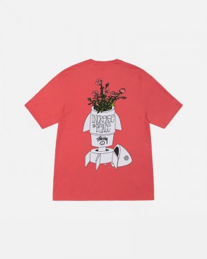 Red Stüssy Flower Bomb T-Shirts | USA ODAVWS829