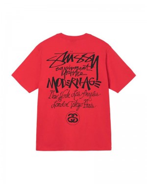 Red Stüssy Modern Age T-Shirts | USA VOZHFQ485