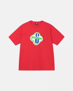 Red Stüssy Motel T-Shirts | USA IAFQRJ056