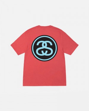 Red Stüssy SS-Link T-Shirts | USA TBPIEO381