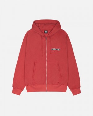 Red Stüssy SS-Link Zip Hoodie | USA HJUXZO862