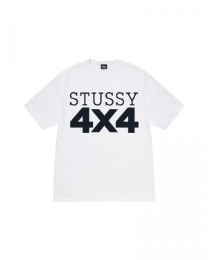 White Stüssy 4x4 T-Shirts | USA ORTXCU427