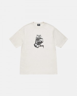 White Stüssy All Bets Off Pigment Dyed T-Shirts | USA KHMPLX190