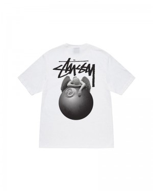 White Stüssy Angel T-Shirts | USA MWPSXF251