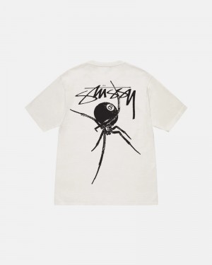 White Stüssy Arachnid Pigment Dyed T-Shirts | USA ANUCIW650