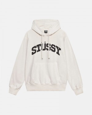 White Stüssy Block Sport Pigment Dyed Hoodie | USA NQBYAP852