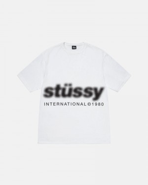 White Stüssy Blur T-Shirts | USA EDNQFP493