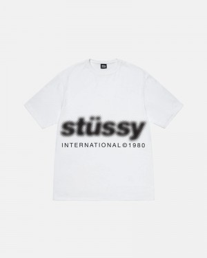 White Stüssy Blur T-Shirts | USA WMIRHT561